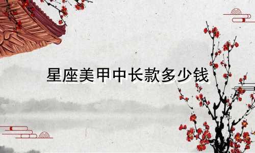 星座美甲中长款多少钱
