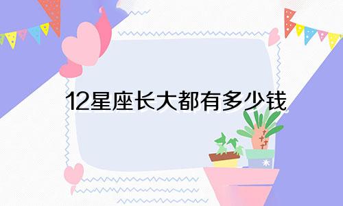 12星座长大都有多少钱