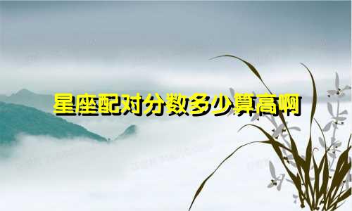 星座配对分数多少算高啊