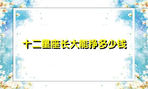 十二星座长大能挣多少钱
