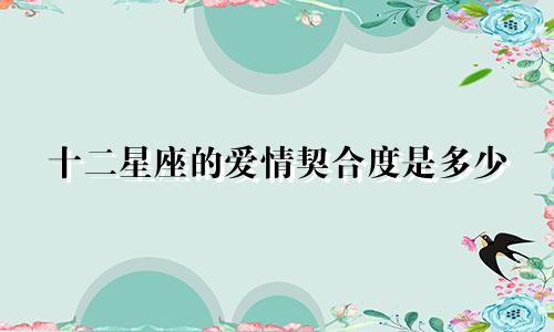 十二星座的爱情契合度是多少
