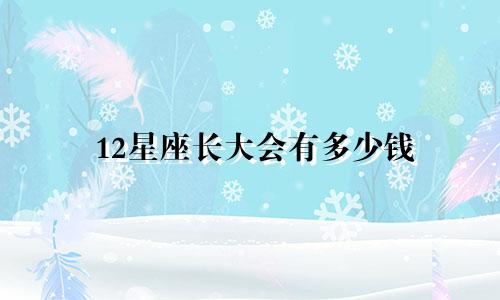 12星座长大会有多少钱