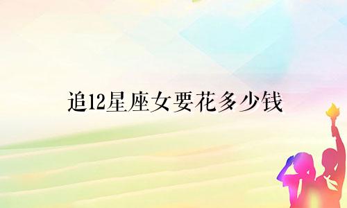 追12星座女要花多少钱