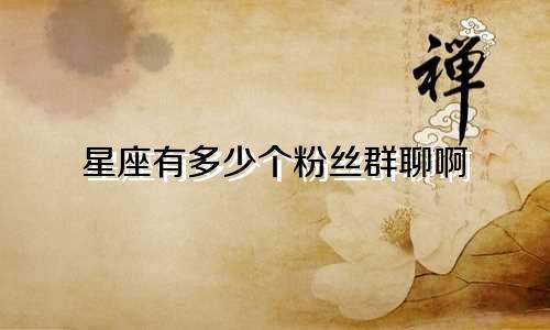 星座有多少个粉丝群聊啊