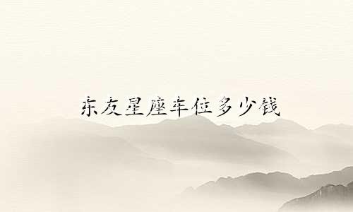 东友星座车位多少钱