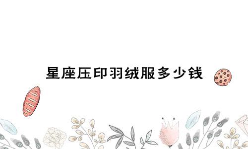 星座压印羽绒服多少钱