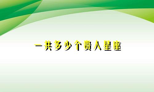 一共多少个贵人星座