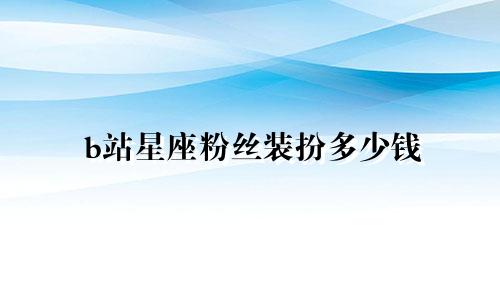 b站星座粉丝装扮多少钱