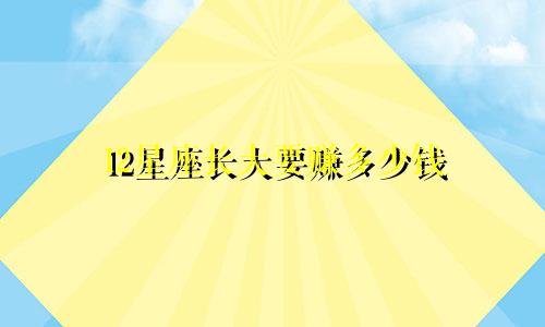 12星座长大要赚多少钱