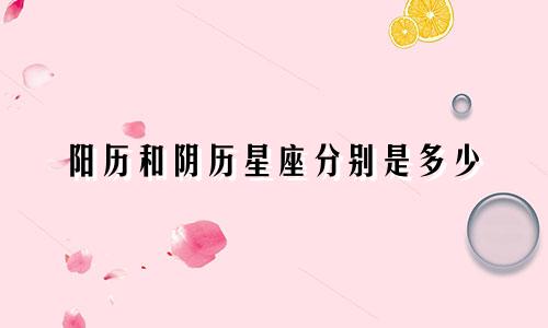 阳历和阴历星座分别是多少
