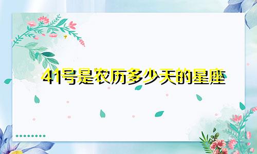 41号是农历多少天的星座