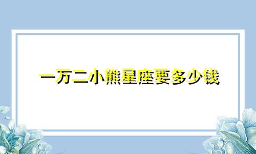 一万二小熊星座要多少钱