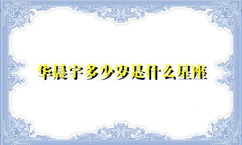 华晨宇多少岁是什么星座