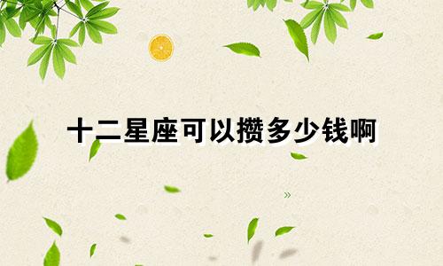 十二星座可以攒多少钱啊