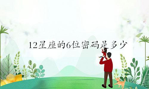 12星座的6位密码是多少