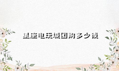 星座电玩城团购多少钱