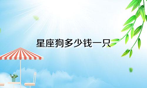 星座狗多少钱一只