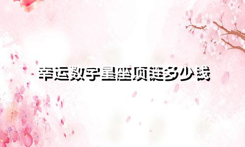 幸运数字星座项链多少钱