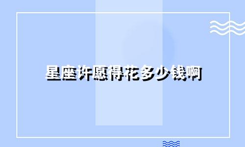 星座许愿得花多少钱啊