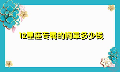 12星座专属的胸罩多少钱