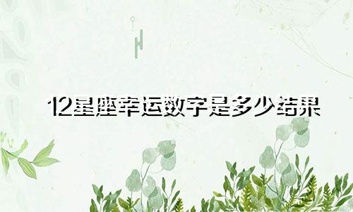 12星座幸运数字是多少结果