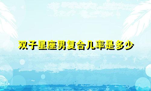 双子星座男复合几率是多少