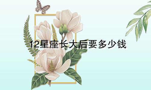 12星座长大后要多少钱