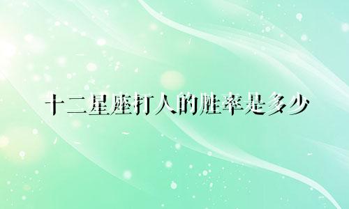 十二星座打人的胜率是多少