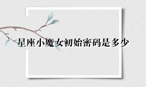 星座小魔女初始密码是多少