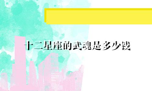 十二星座的武魂是多少钱