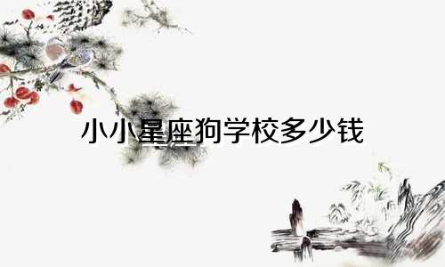 小小星座狗学校多少钱