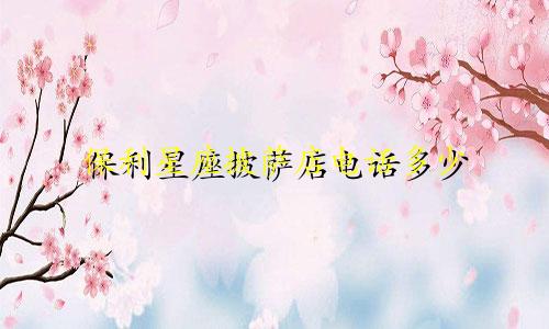 保利星座披萨店电话多少