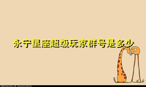 永宁星座超级玩家群号是多少