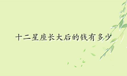 十二星座长大后的钱有多少