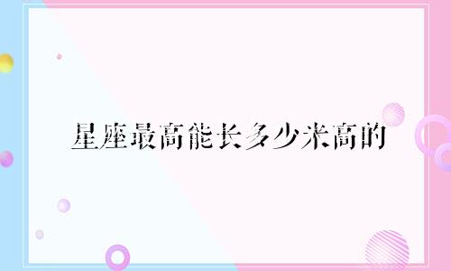 星座最高能长多少米高的