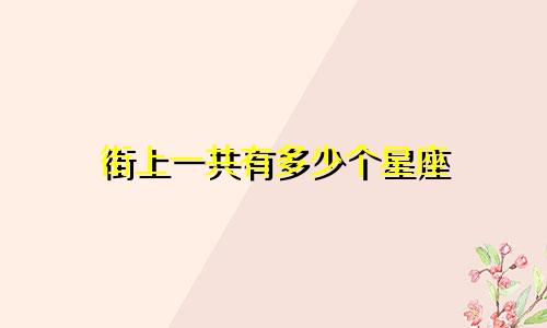 街上一共有多少个星座