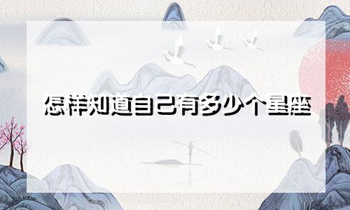 怎样知道自己有多少个星座