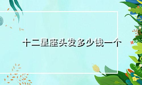 十二星座头发多少钱一个