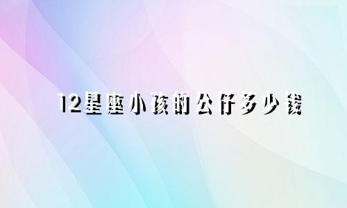 12星座小孩的公仔多少钱