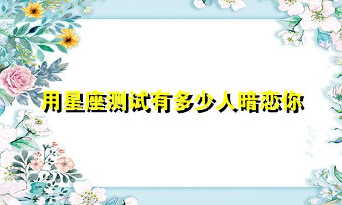 用星座测试有多少人暗恋你