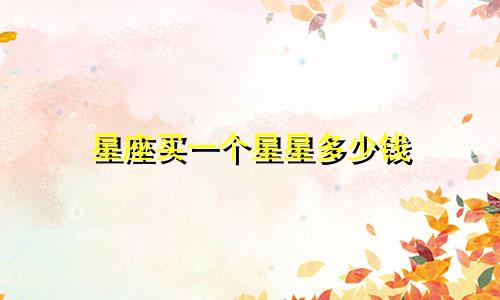 星座买一个星星多少钱