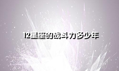 12星座的战斗力多少年