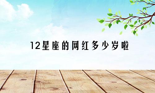 12星座的网红多少岁啦