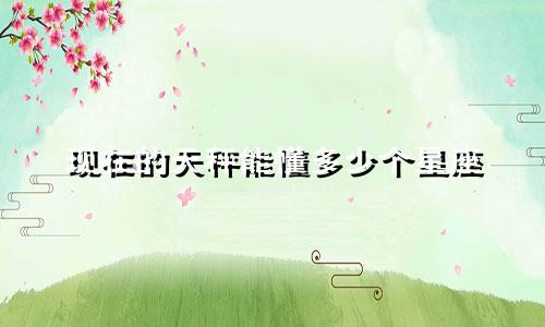 现在的天秤能懂多少个星座