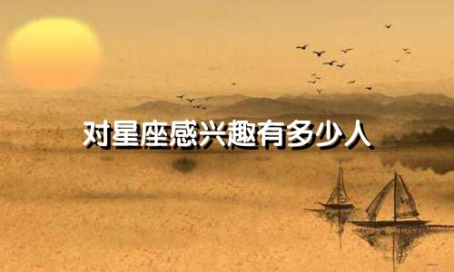 对星座感兴趣有多少人