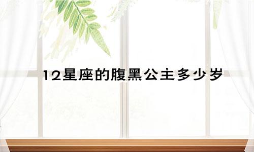 12星座的腹黑公主多少岁