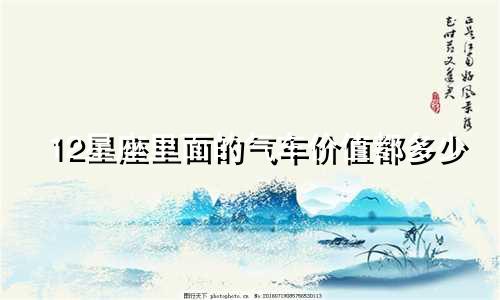 12星座里面的气车价值都多少