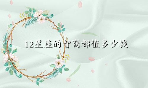 12星座的智商都值多少钱