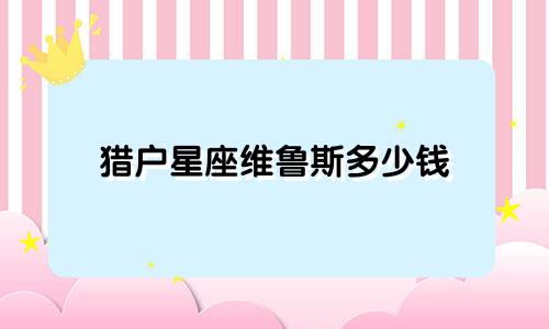 猎户星座维鲁斯多少钱