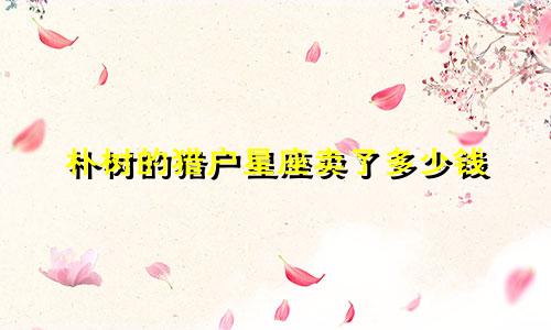 朴树的猎户星座卖了多少钱